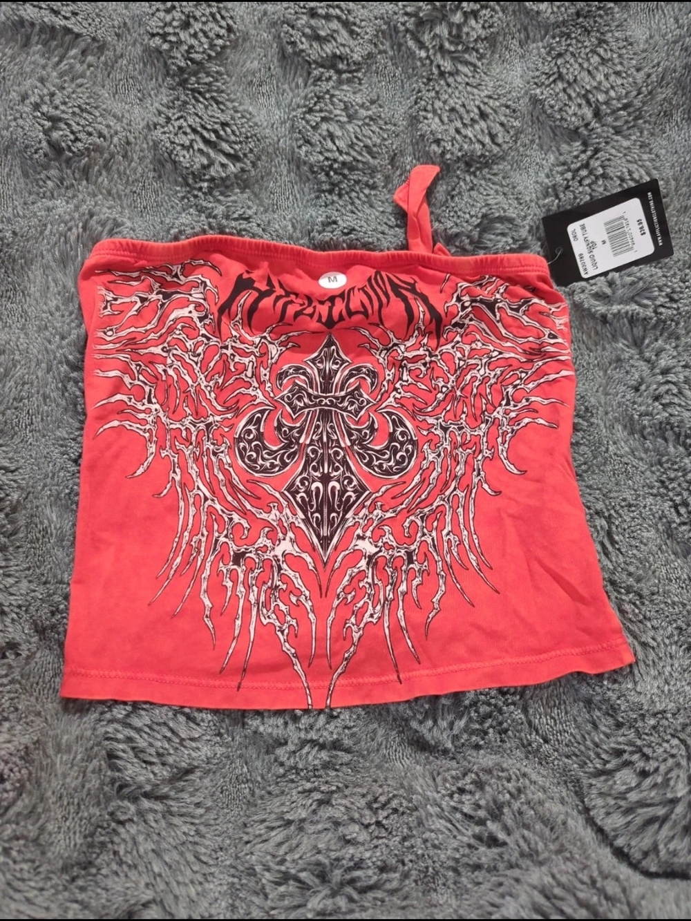 Women’s Affliction Red Graphic Strapless Tank Top Size M